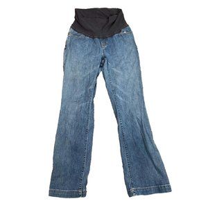 Gap Womens Maternity Jeans Size 2 Original Long & Lean Pull On Bootcut Blue